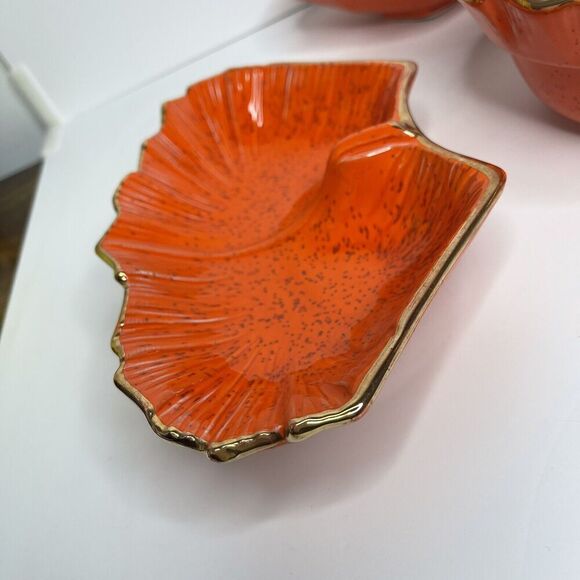 MCM Pottery Sectional Relish Tray REPLACEMENT Dishes‎ Orange Speckle G20 USA - Picture 3 of 12